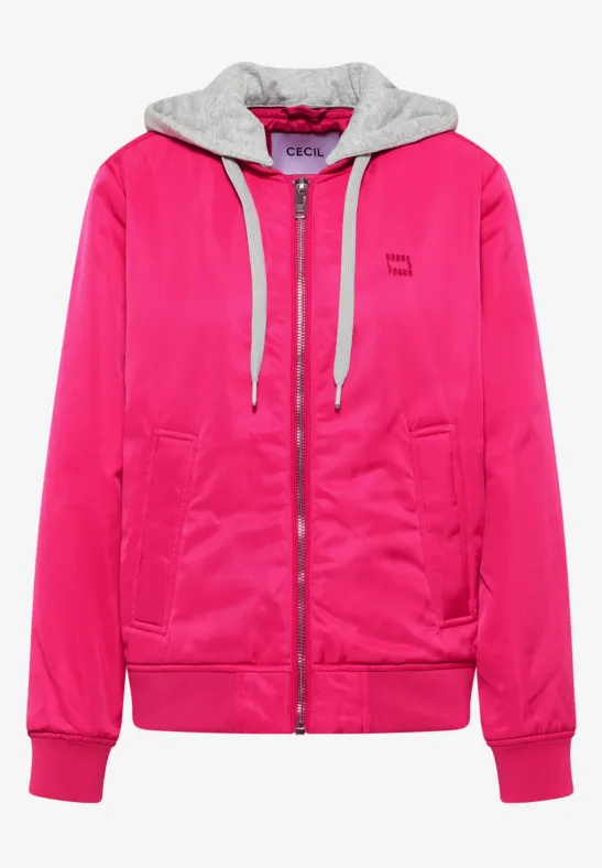 Blouson mit abnehmbarer Sweat-Kapuze beetroot pink