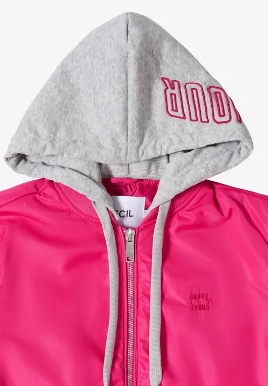 Blouson mit abnehmbarer Sweat-Kapuze beetroot pink