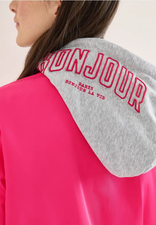 Blouson mit abnehmbarer Sweat-Kapuze beetroot pink