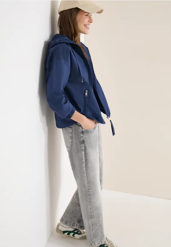Veste avec capuche sporty denim blue