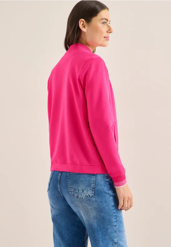 Blouson im College-Look mit Knöpfen beetroot pink