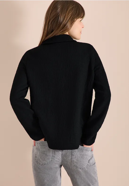 Overshirt mit Brusttaschen und Struktur Black