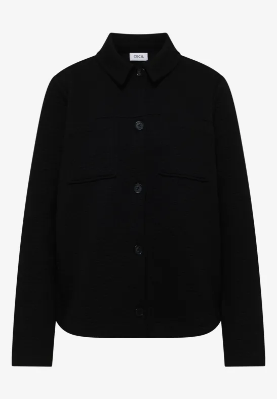 Overshirt mit Brusttaschen und Struktur Black