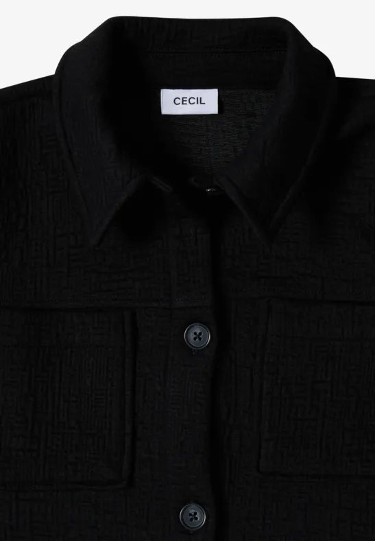Overshirt mit Brusttaschen und Struktur Black
