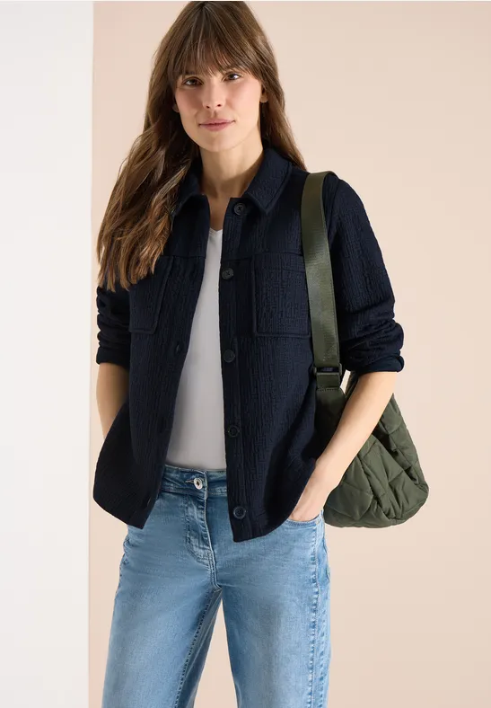 Overshirt mit Brusttaschen und Struktur universal blue