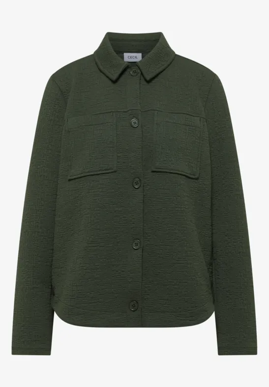 Overshirt mit Brusttaschen und Struktur khaki
