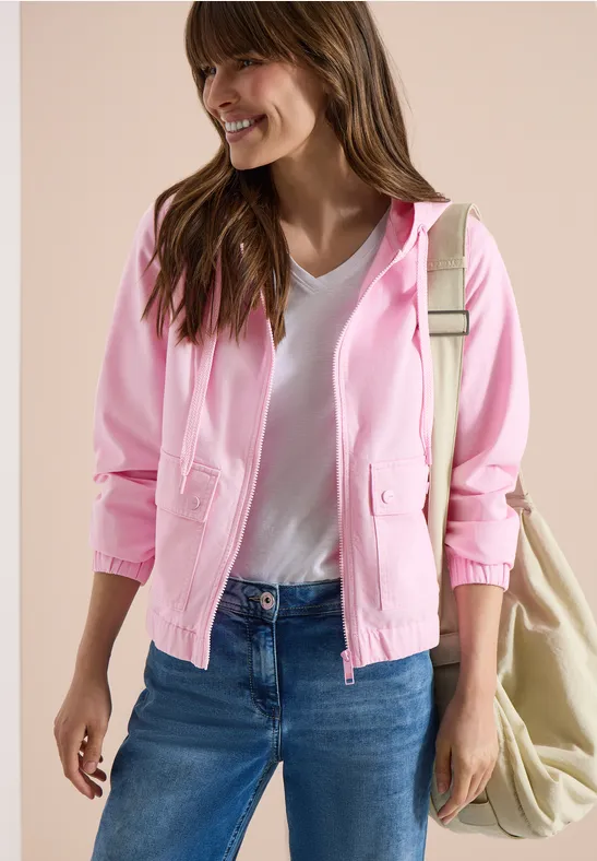 Veste avec capuche et élastique à la taille light blush rose