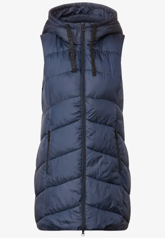 Lange Steppweste deep blue