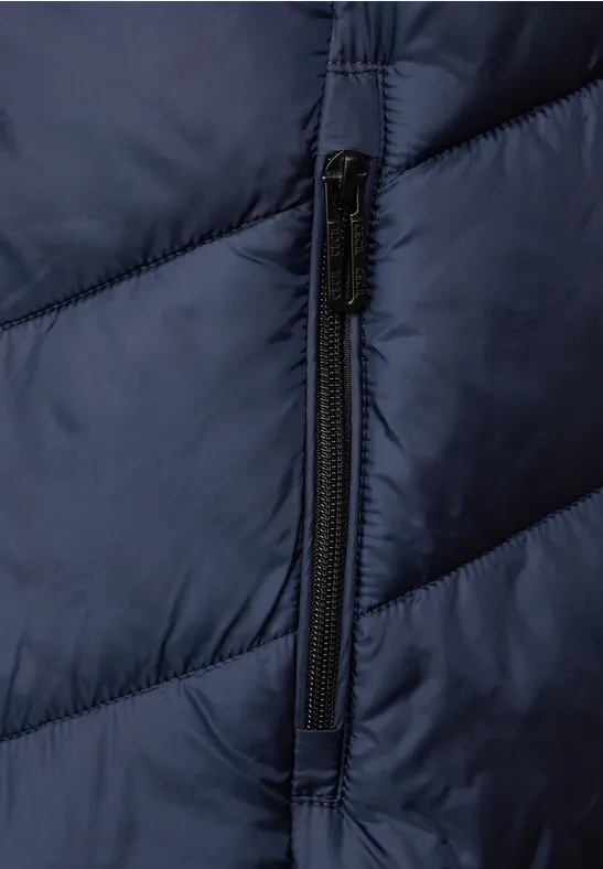 Lange Steppweste deep blue