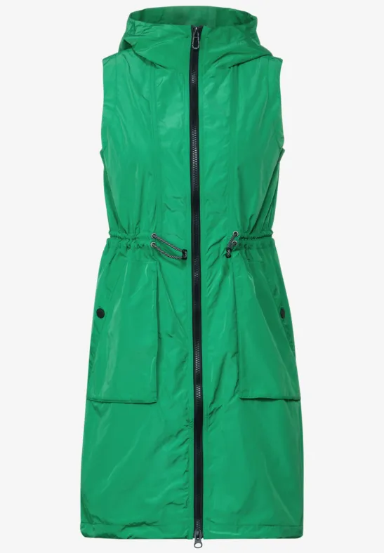 Gilet long avec mesh grass green