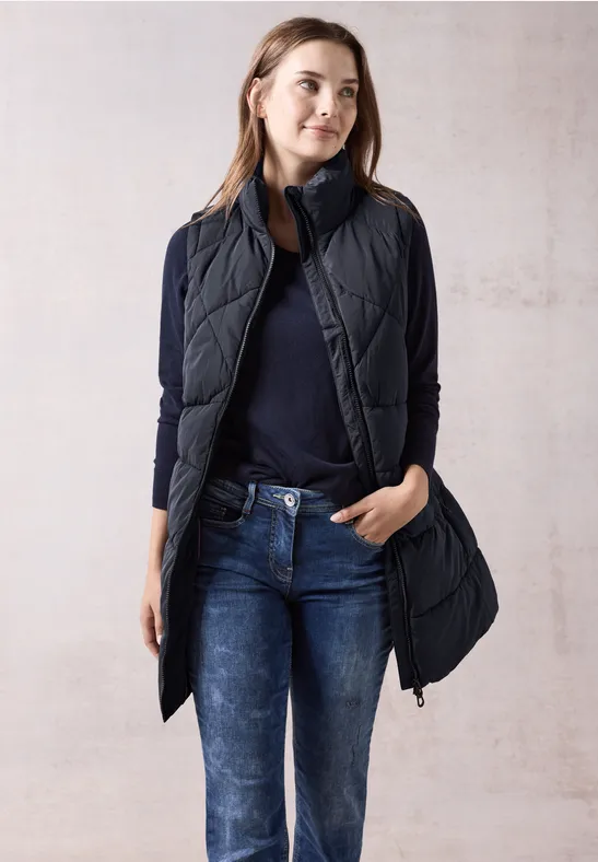 Gilet long dark navy blue