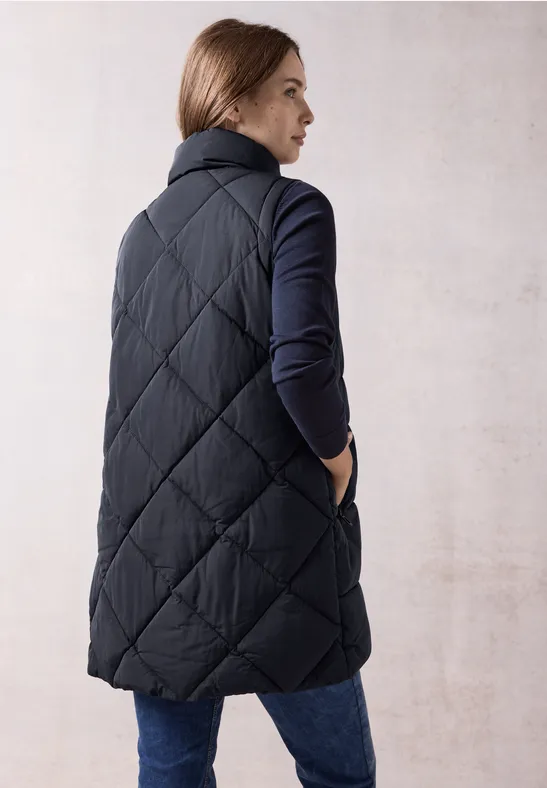 Gilet long dark navy blue