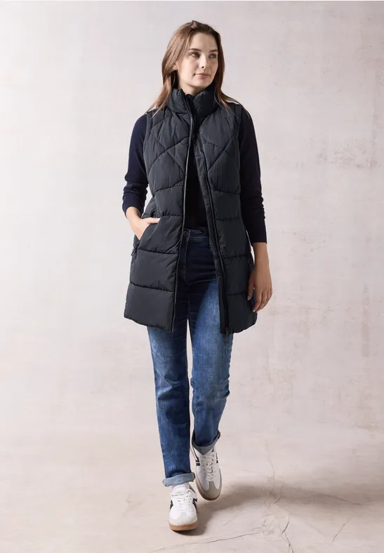 Gilet long dark navy blue