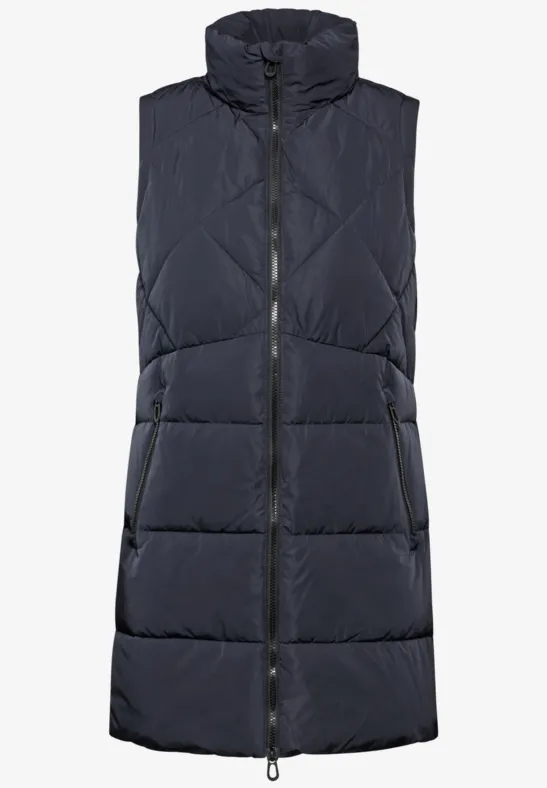 Gilet long dark navy blue