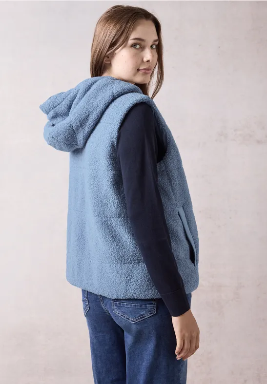 Gilet réversible en peluche crystal blue