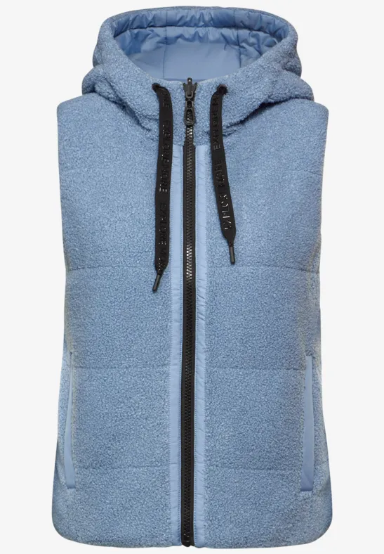 Gilet réversible en peluche crystal blue