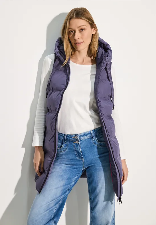 Gilet long stormy violet
