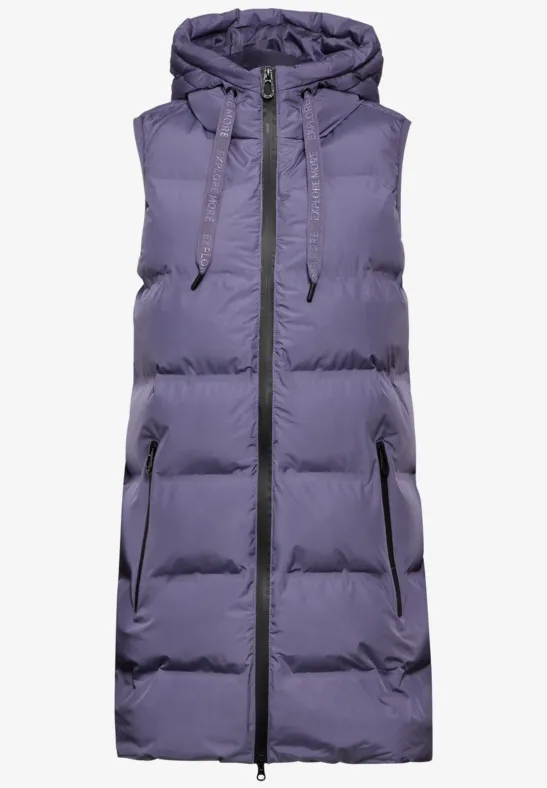 Gilet long stormy violet