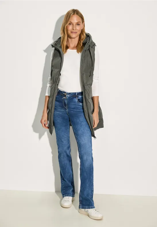 Gilet long golden khaki