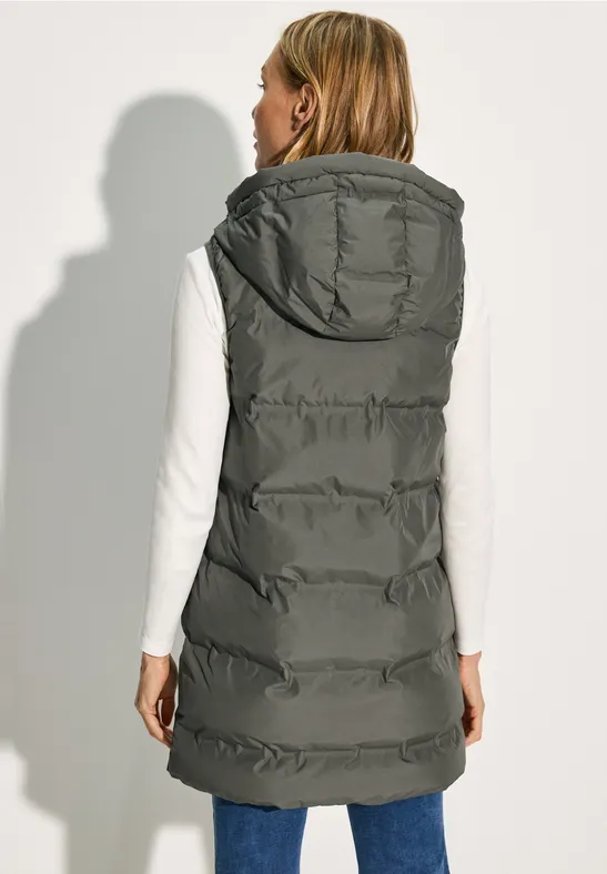 Gilet long golden khaki