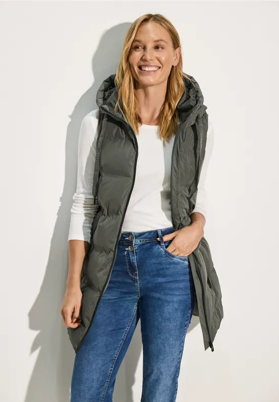 Gilet long golden khaki