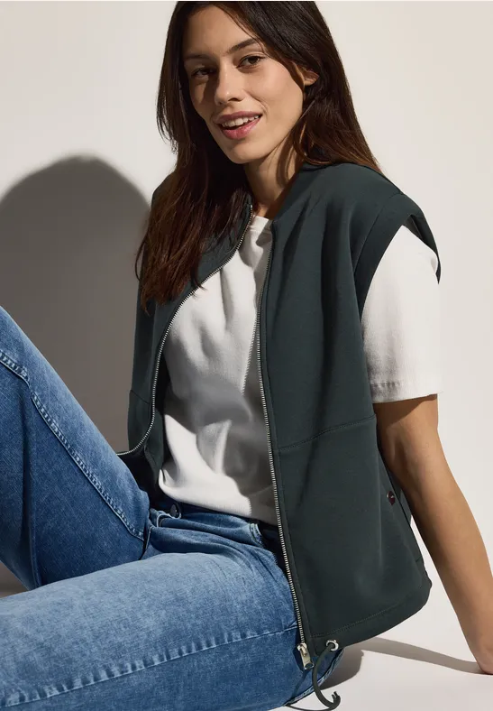 Gilet en sweat slate khaki