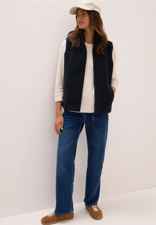 Kurze Teddy-Weste dark navy blue
