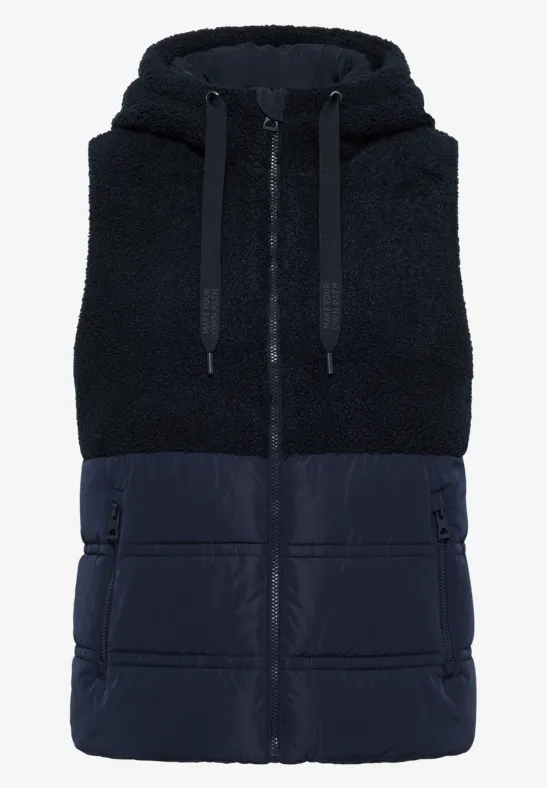 Weste mit Strukturmix dark navy blue