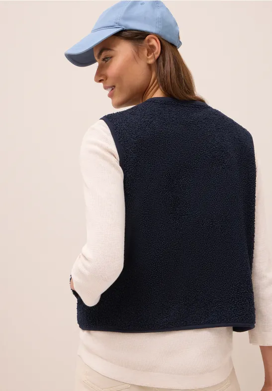 Gilet en optique laine urban dark blue