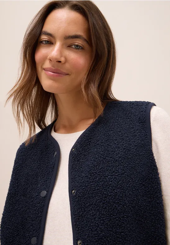 Gilet en optique laine urban dark blue
