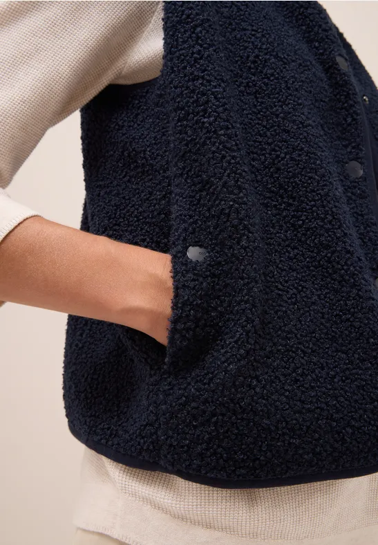 Gilet en optique laine urban dark blue