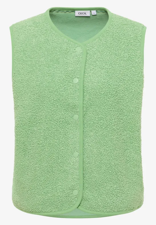 Weste in Wolloptik fennel green