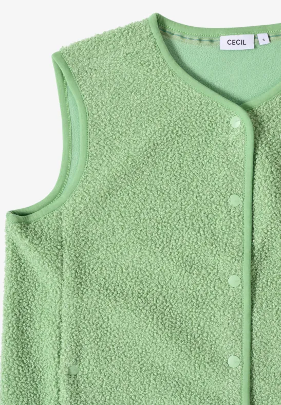 Weste in Wolloptik fennel green