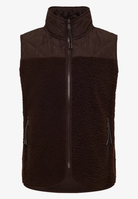 Teddy-Weste mit Steppdetails tartufo brown