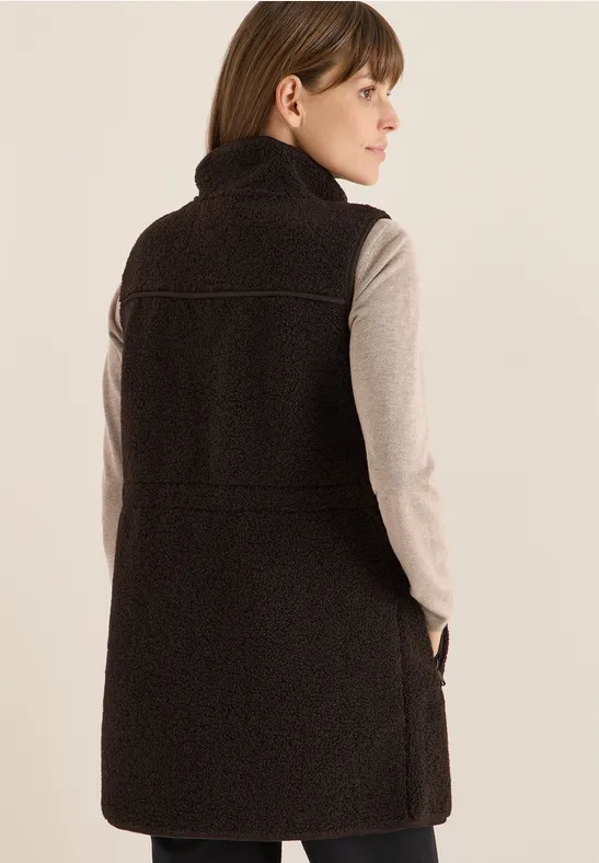 Gilet long en peluche tartufo brown