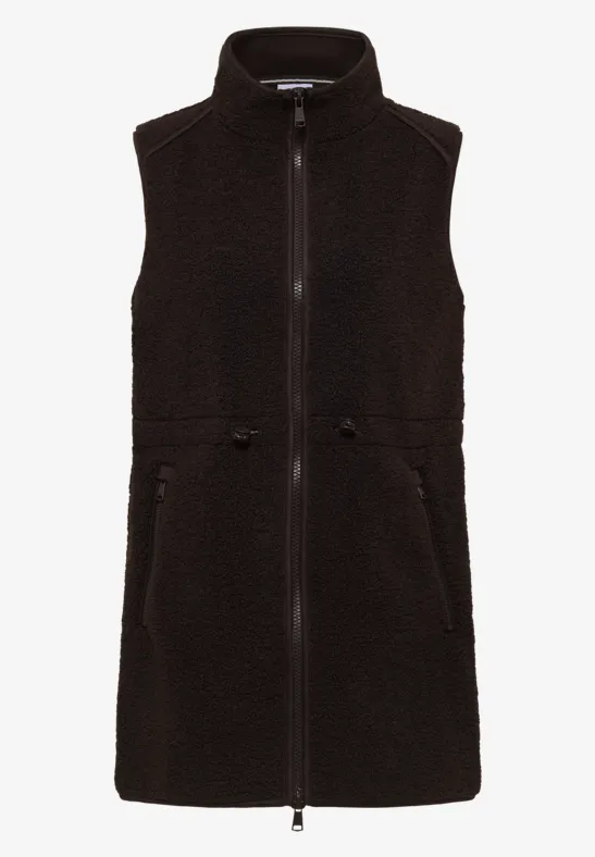 Gilet long en peluche tartufo brown