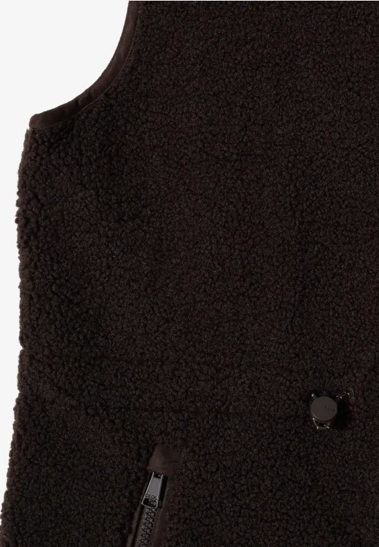 Gilet long en peluche tartufo brown
