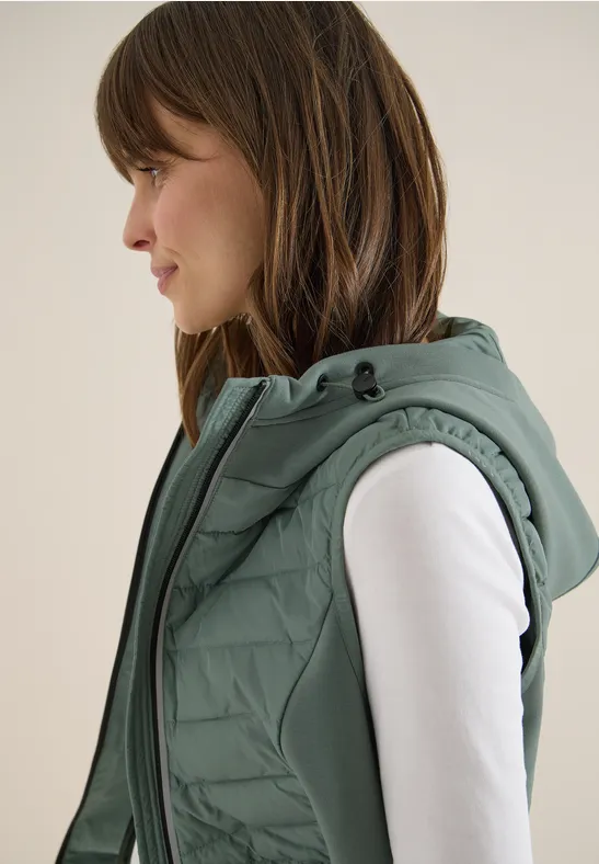 Hoodie Weste kelp green