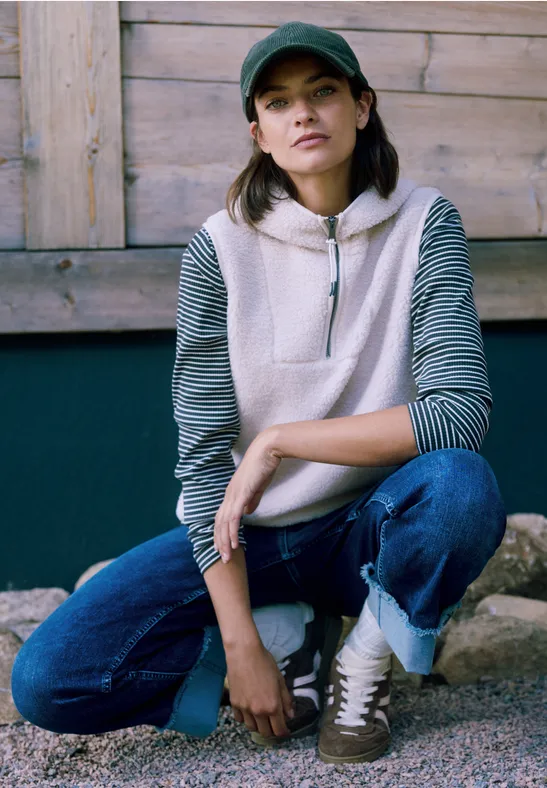 Teddy Troyer Weste teddy vanilla white