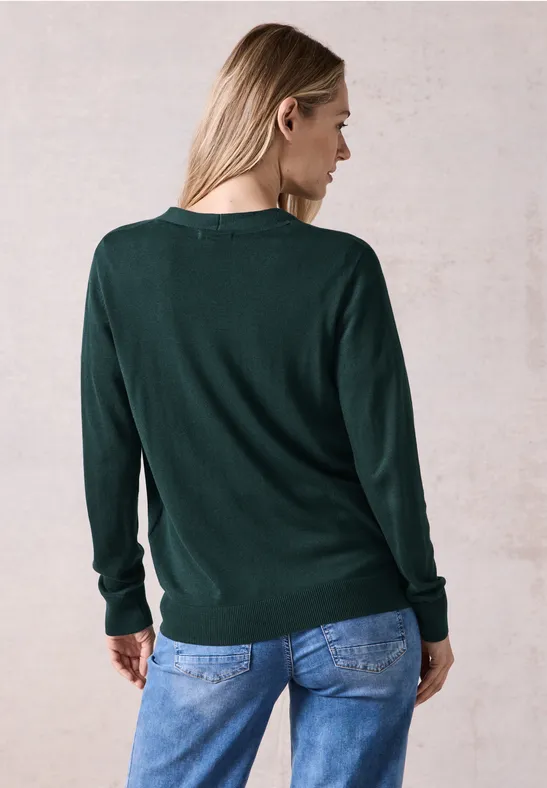 Feinstrickcardigan fir green