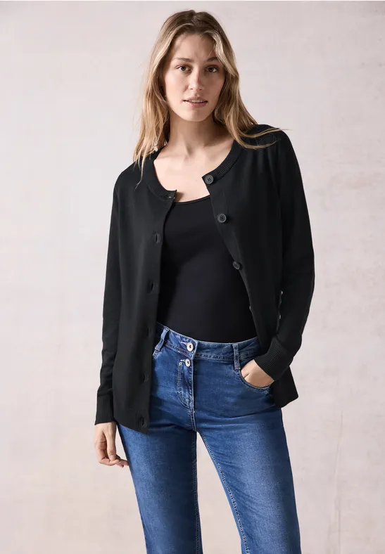 Cardigan à col rond Black