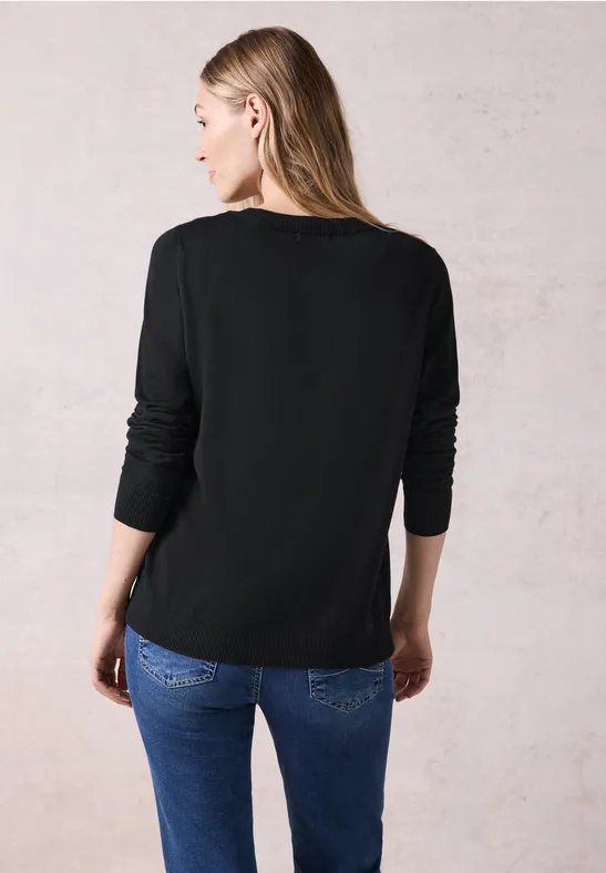 Cardigan à col rond Black