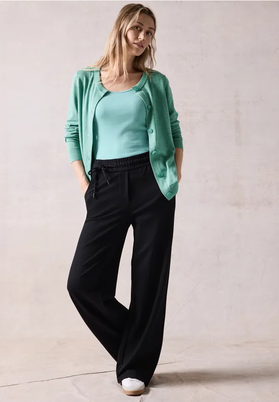 Cardigan mit Rundhals adriatic green melange
