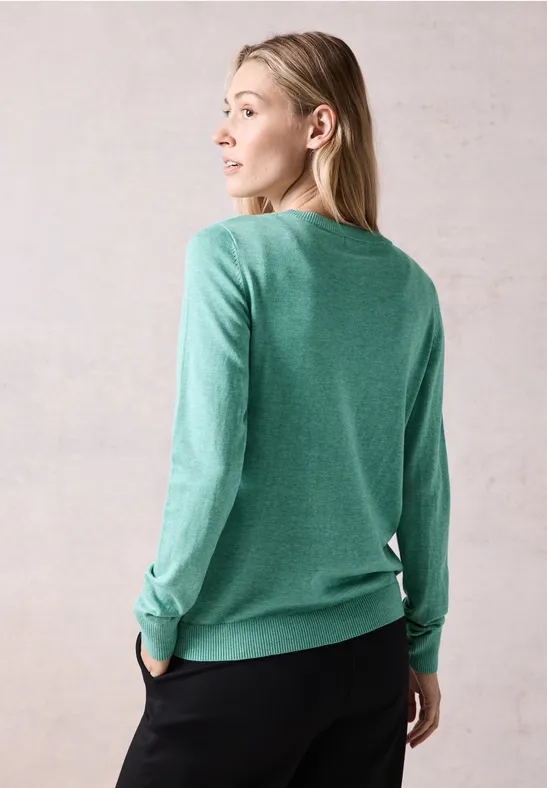 Cardigan mit Rundhals adriatic green melange