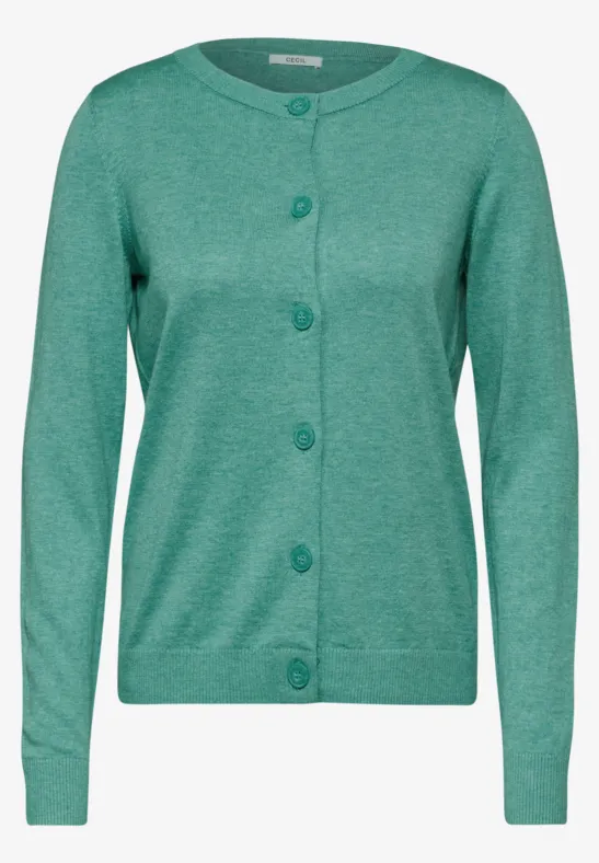 Cardigan mit Rundhals adriatic green melange