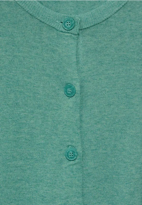 Cardigan mit Rundhals adriatic green melange