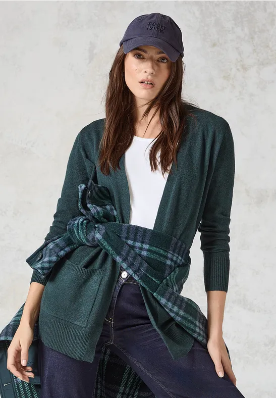 Langer Cardigan fir green melange