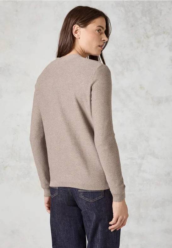 Cardigan structuré taupe melange