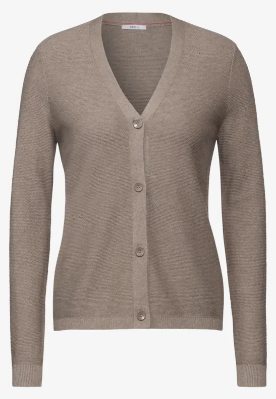 Cardigan structuré taupe melange