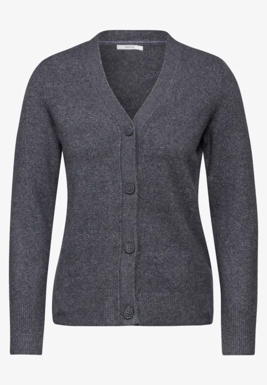 Cardigan mit Knopfleiste charcoal grey melange